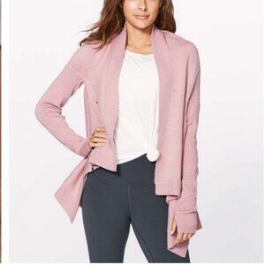 Lululemon Wrap It Up Sweater Heathered Mink Berry Shawl Cardigan Size 4